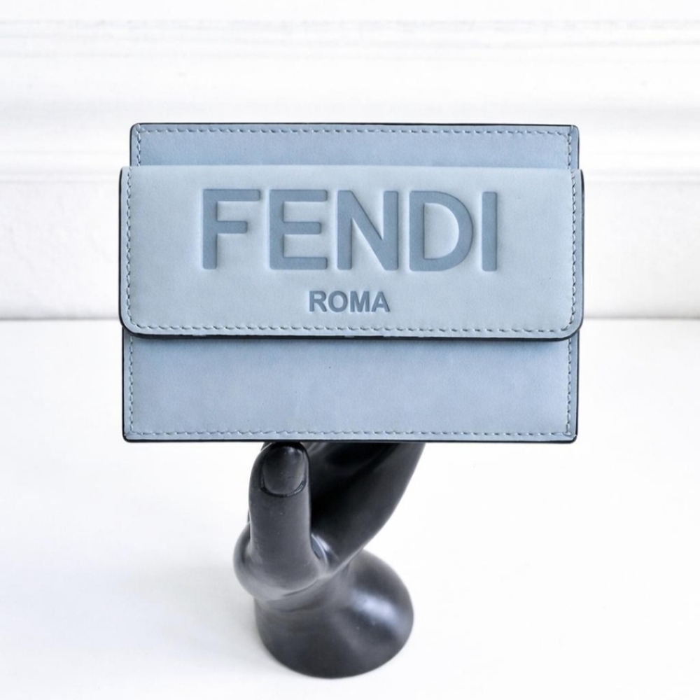 Fendi Roma Blue Leather Card Holder - Picture 11 of 11